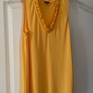 Ann Taylor Yellow Ruffled Tank Top